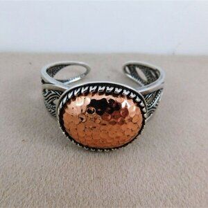 131/116 Barse 925 Thailand Hammered Copper Cuff Bracelet